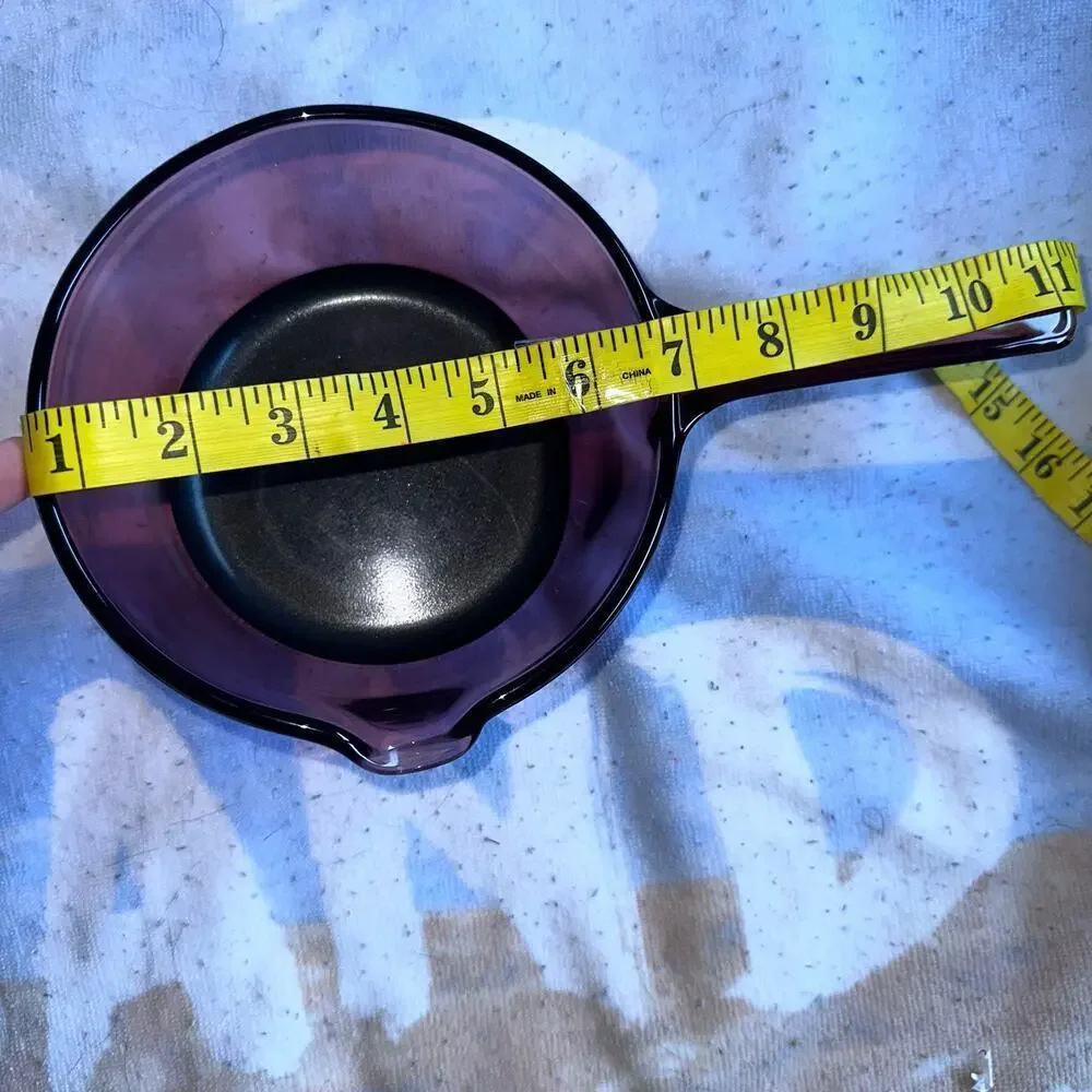 Vintage Cranberry Vision Corning Non Stick Bottom Sauce Pan 1L Pyrex Lid USA